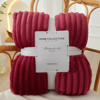 Chic Striped Fleece Throw Blanket for Ultimate Comfort