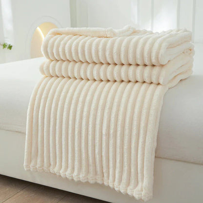 Chic Striped Fleece Throw Blanket for Ultimate Comfort