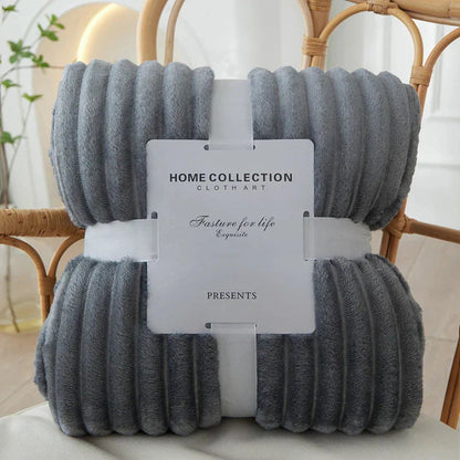 Chic Striped Fleece Throw Blanket for Ultimate Comfort