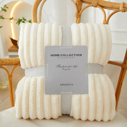 Chic Striped Fleece Throw Blanket for Ultimate Comfort