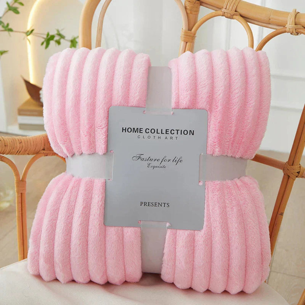 Chic Striped Fleece Throw Blanket for Ultimate Comfort