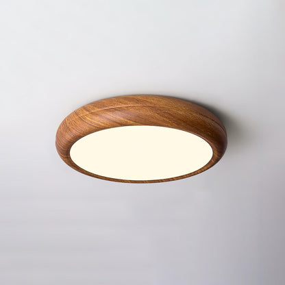 Elegant Wood-Look Flush Mount Ceiling Lamp for Cozy Spaces