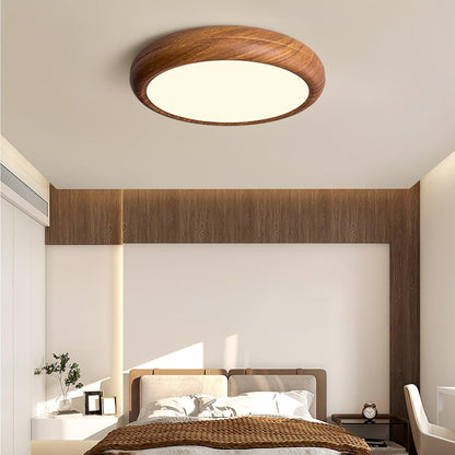 Elegant Wood-Look Flush Mount Ceiling Lamp for Cozy Spaces