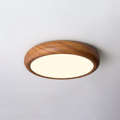 Elegant Wood-Look Flush Mount Ceiling Lamp for Cozy Spaces