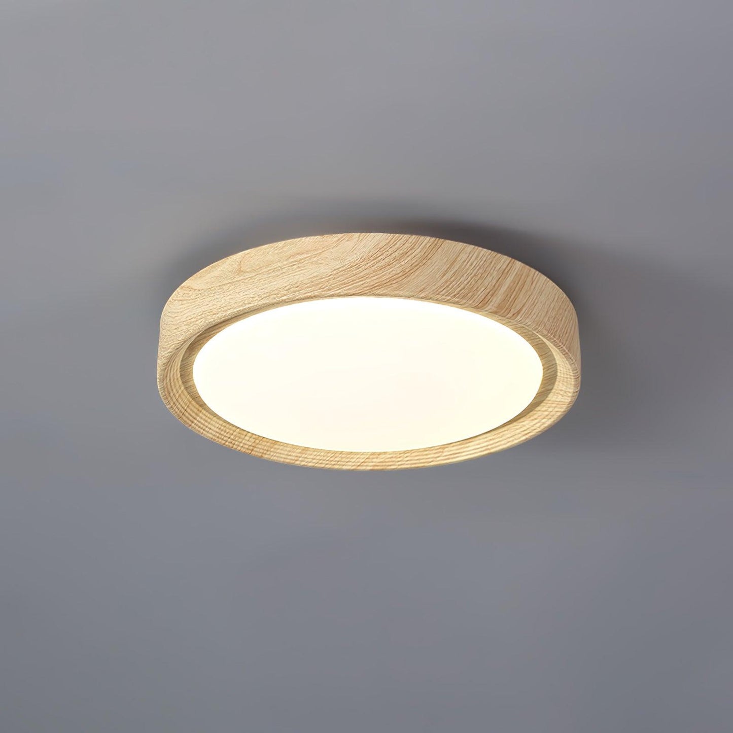 Elegant Wood-Look Flush Mount Ceiling Lamp for Cozy Spaces