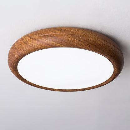 Elegant Wood-Look Flush Mount Ceiling Lamp for Cozy Spaces