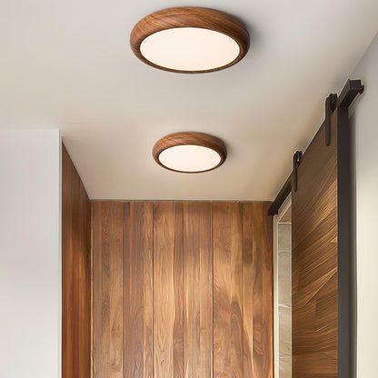 Elegant Wood-Look Flush Mount Ceiling Lamp for Cozy Spaces