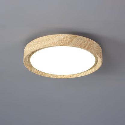 Elegant Wood-Look Flush Mount Ceiling Lamp for Cozy Spaces