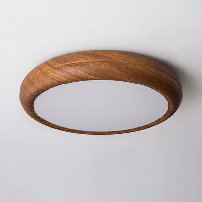 Elegant Wood-Look Flush Mount Ceiling Lamp for Cozy Spaces