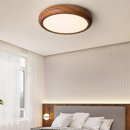 Elegant Wood-Look Flush Mount Ceiling Lamp for Cozy Spaces