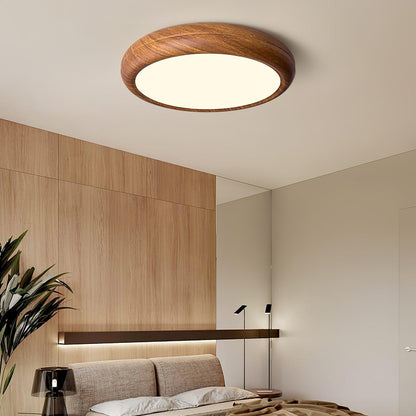 Elegant Wood-Look Flush Mount Ceiling Lamp for Cozy Spaces