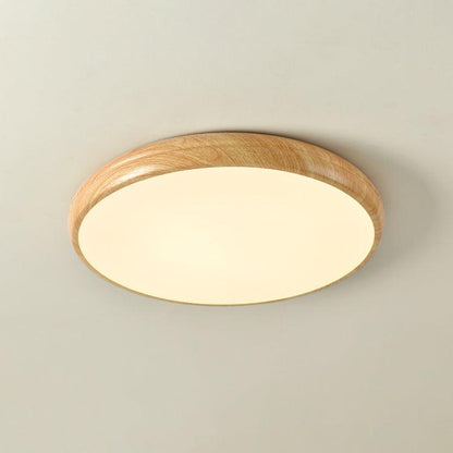 Elegant Wood-Look Flush Mount Ceiling Lamp for Cozy Spaces