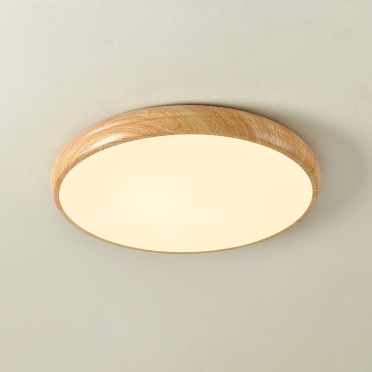 Elegant Wood-Look Flush Mount Ceiling Lamp for Cozy Spaces