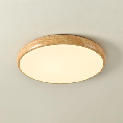 Elegant Wood-Look Flush Mount Ceiling Lamp for Cozy Spaces