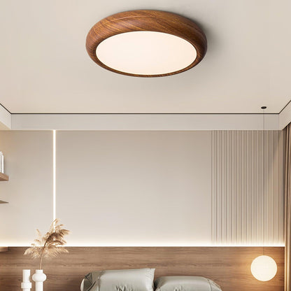 Elegant Wood-Look Flush Mount Ceiling Lamp for Cozy Spaces