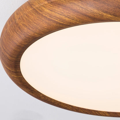Elegant Wood-Look Flush Mount Ceiling Lamp for Cozy Spaces