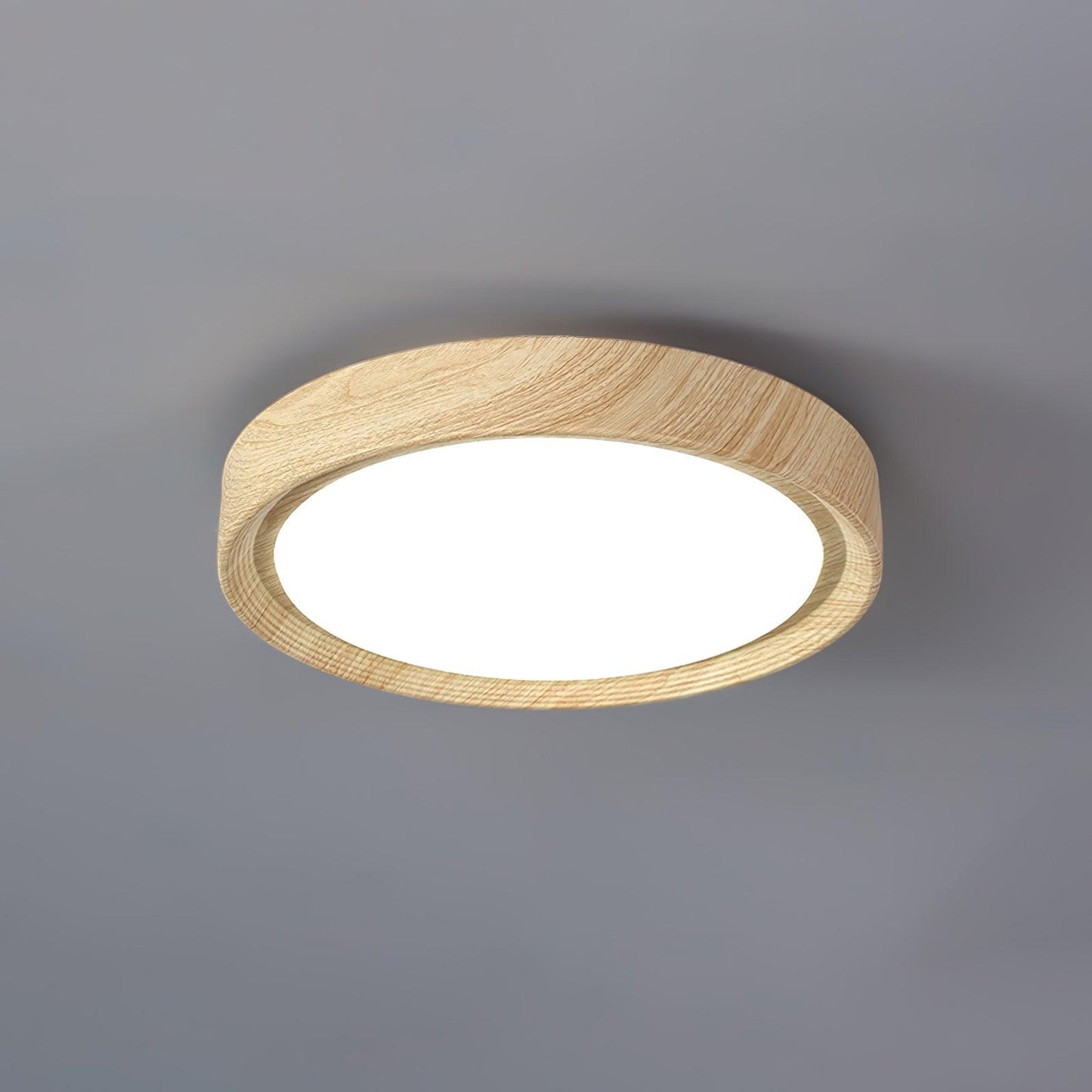 Elegant Wood-Look Flush Mount Ceiling Lamp for Cozy Spaces