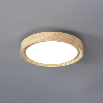 Elegant Wood-Look Flush Mount Ceiling Lamp for Cozy Spaces