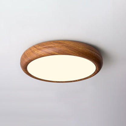 Elegant Wood-Look Flush Mount Ceiling Lamp for Cozy Spaces