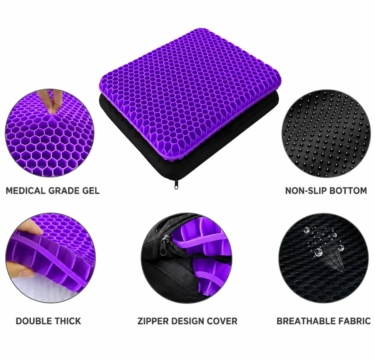 Extra Large Gel Seat Cushion for Cooling Comfort