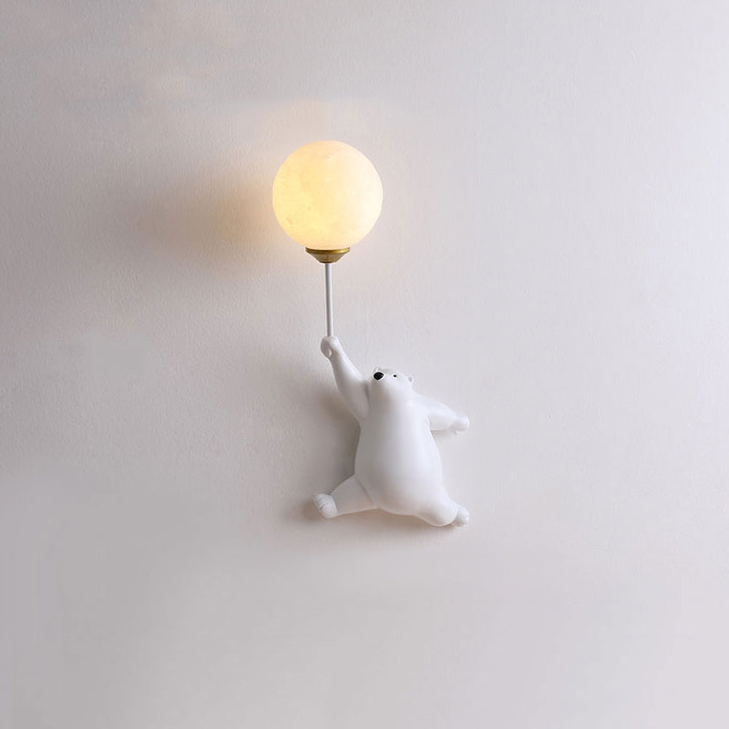 Charming Bear Balloon Wall Lamp for Kids' Spaces