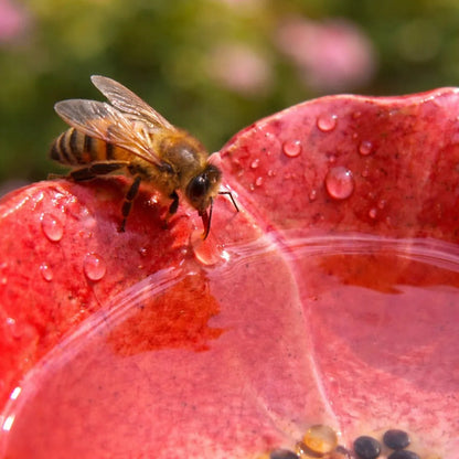 Charming Ceramic Flower Water Stations for Bees (Set of 4)