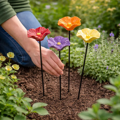 Charming Ceramic Flower Water Stations for Bees (Set of 4)