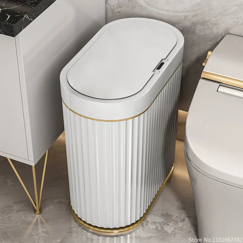 Sleek Touch-Free Waste Bin for Stylish Bathrooms