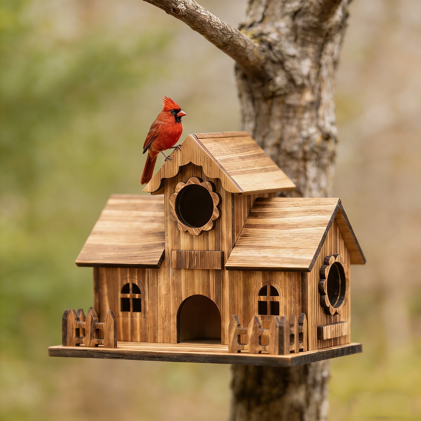 Spacious Oak Nesting Haven for Garden Birds