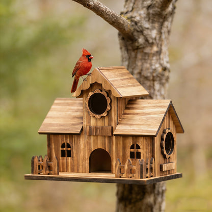Spacious Oak Nesting Haven for Garden Birds