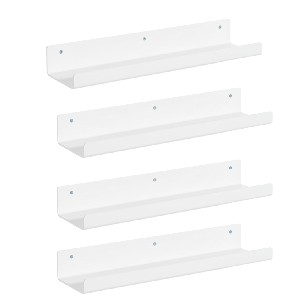 15-Inch Floating Bathroom Organizer Set - Acrylic Wall Shelves