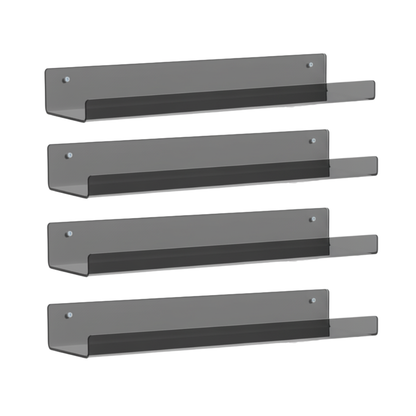 15-Inch Floating Bathroom Organizer Set - Acrylic Wall Shelves