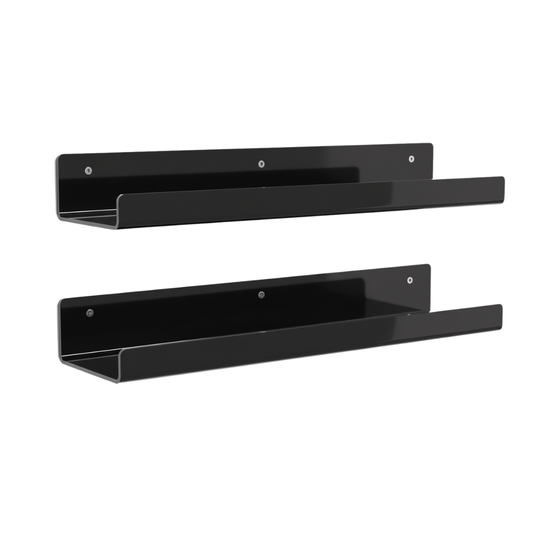 15-Inch Floating Bathroom Organizer Set - Acrylic Wall Shelves