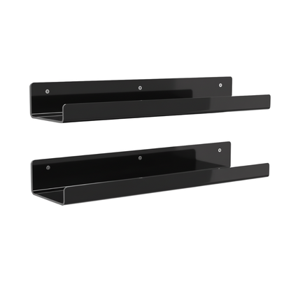15-Inch Floating Bathroom Organizer Set - Acrylic Wall Shelves