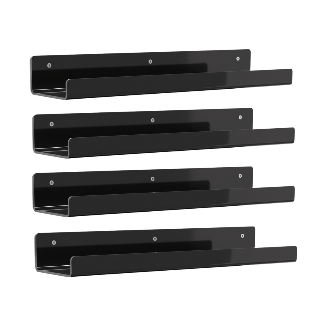 15-Inch Floating Bathroom Organizer Set - Acrylic Wall Shelves