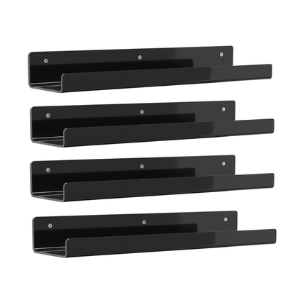 15-Inch Floating Bathroom Organizer Set - Acrylic Wall Shelves
