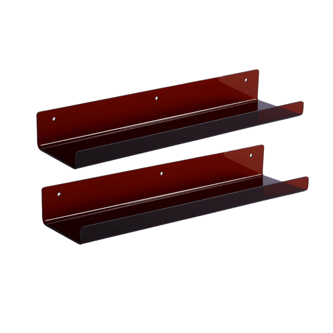 15-Inch Floating Bathroom Organizer Set - Acrylic Wall Shelves