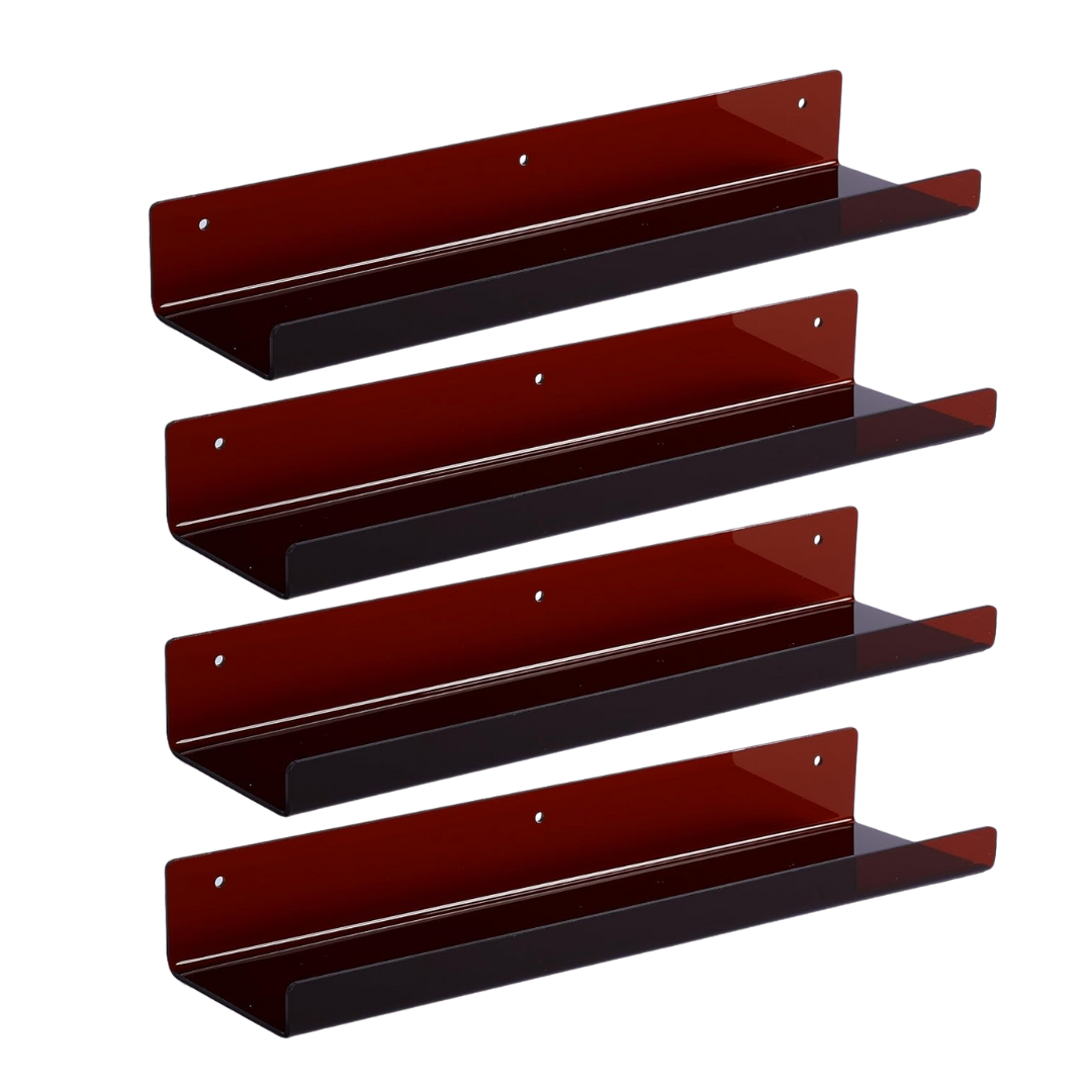 15-Inch Floating Bathroom Organizer Set - Acrylic Wall Shelves