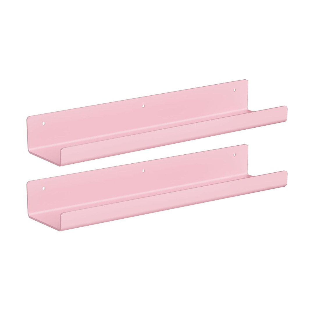 15-Inch Floating Bathroom Organizer Set - Acrylic Wall Shelves