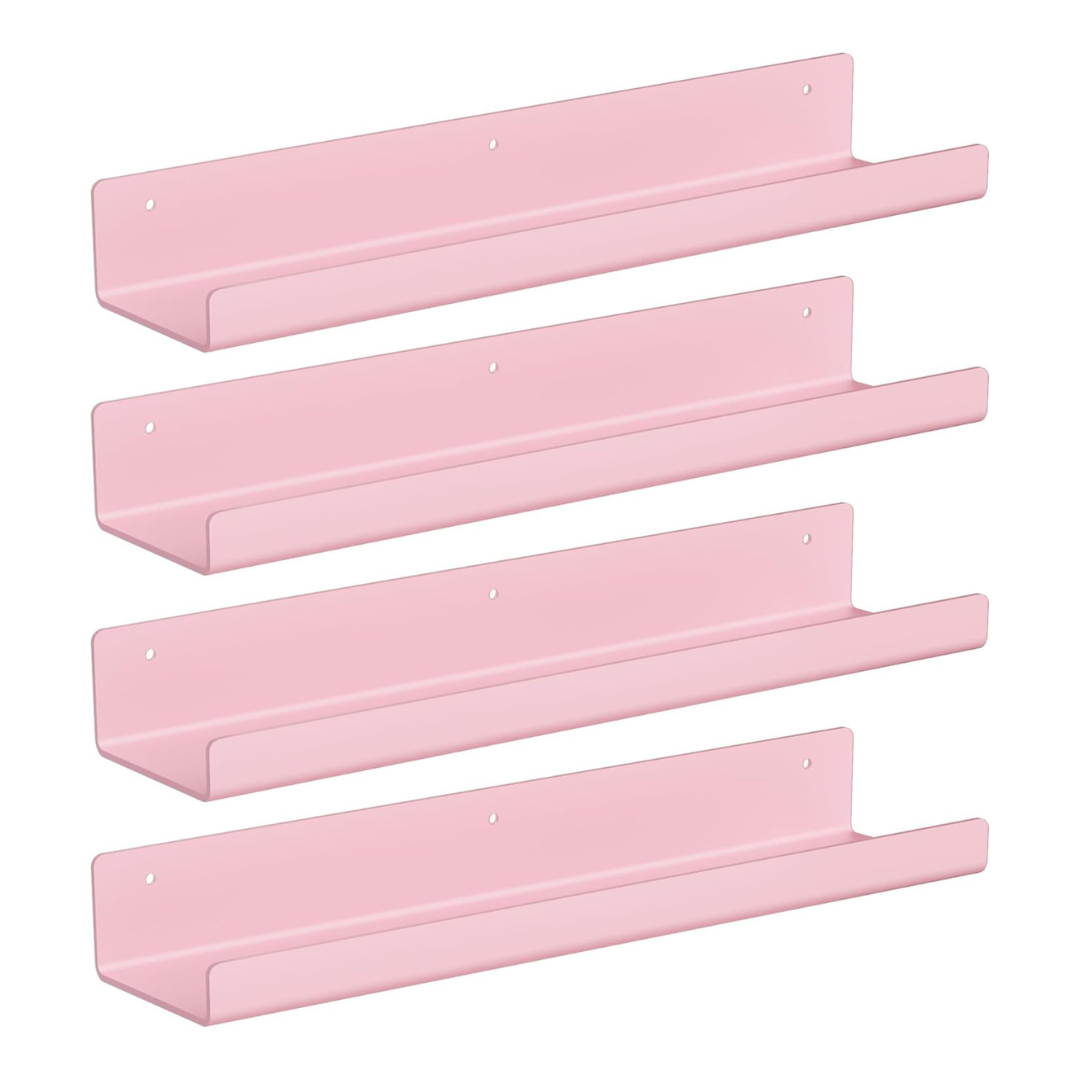15-Inch Floating Bathroom Organizer Set - Acrylic Wall Shelves