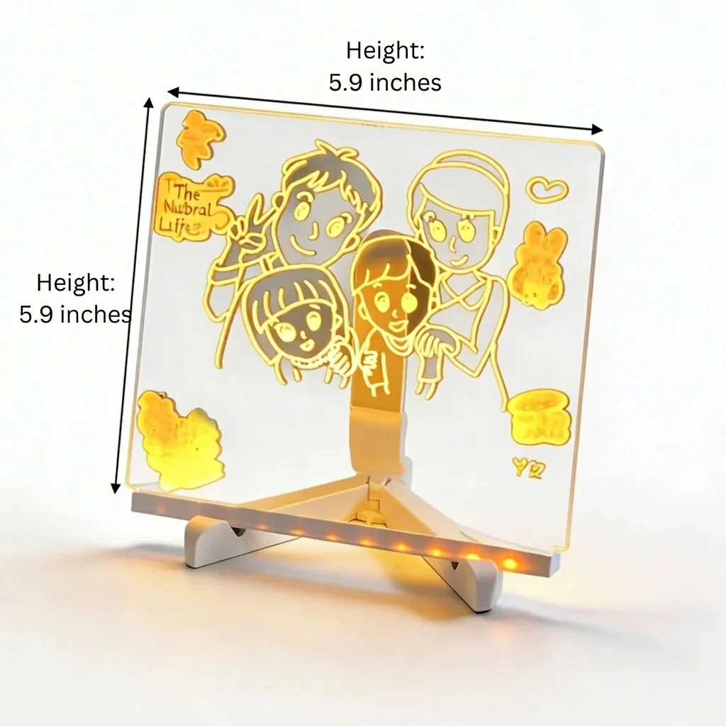 Stylish Table Lamp with LED Memo Board Feature