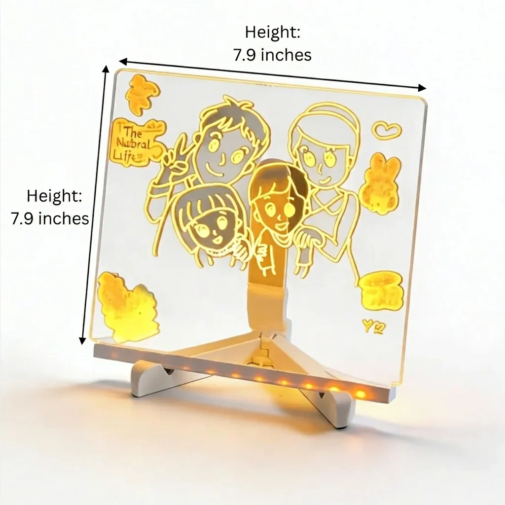 Stylish Table Lamp with LED Memo Board Feature