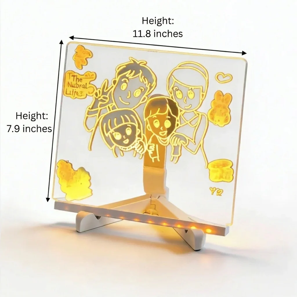 Stylish Table Lamp with LED Memo Board Feature
