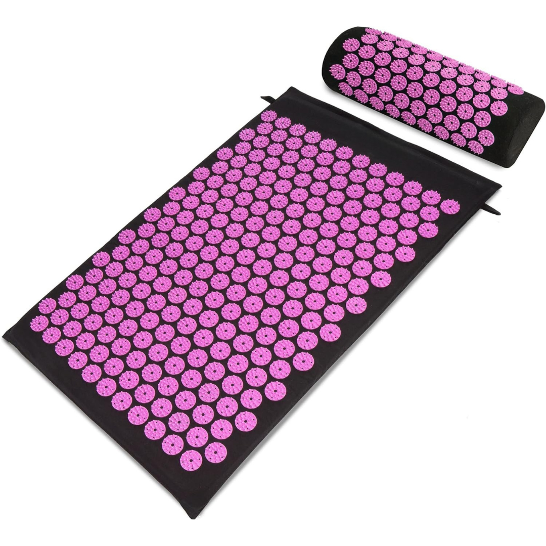 Back and Neck Acupressure Mat with Pillow for Full-Body Relief