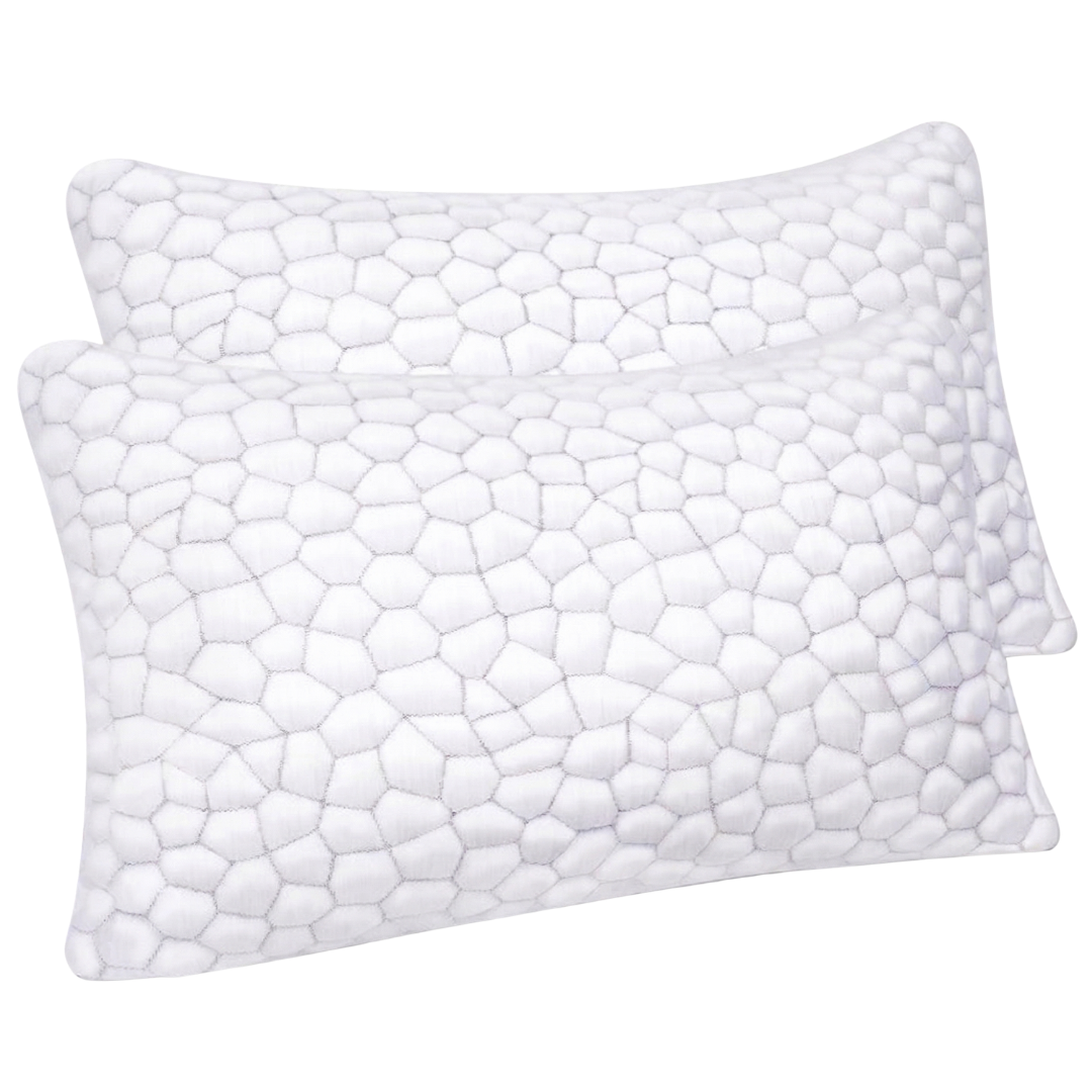Memory Foam Bed Pillows with Adjustable Cooling Gel and Washable Cover