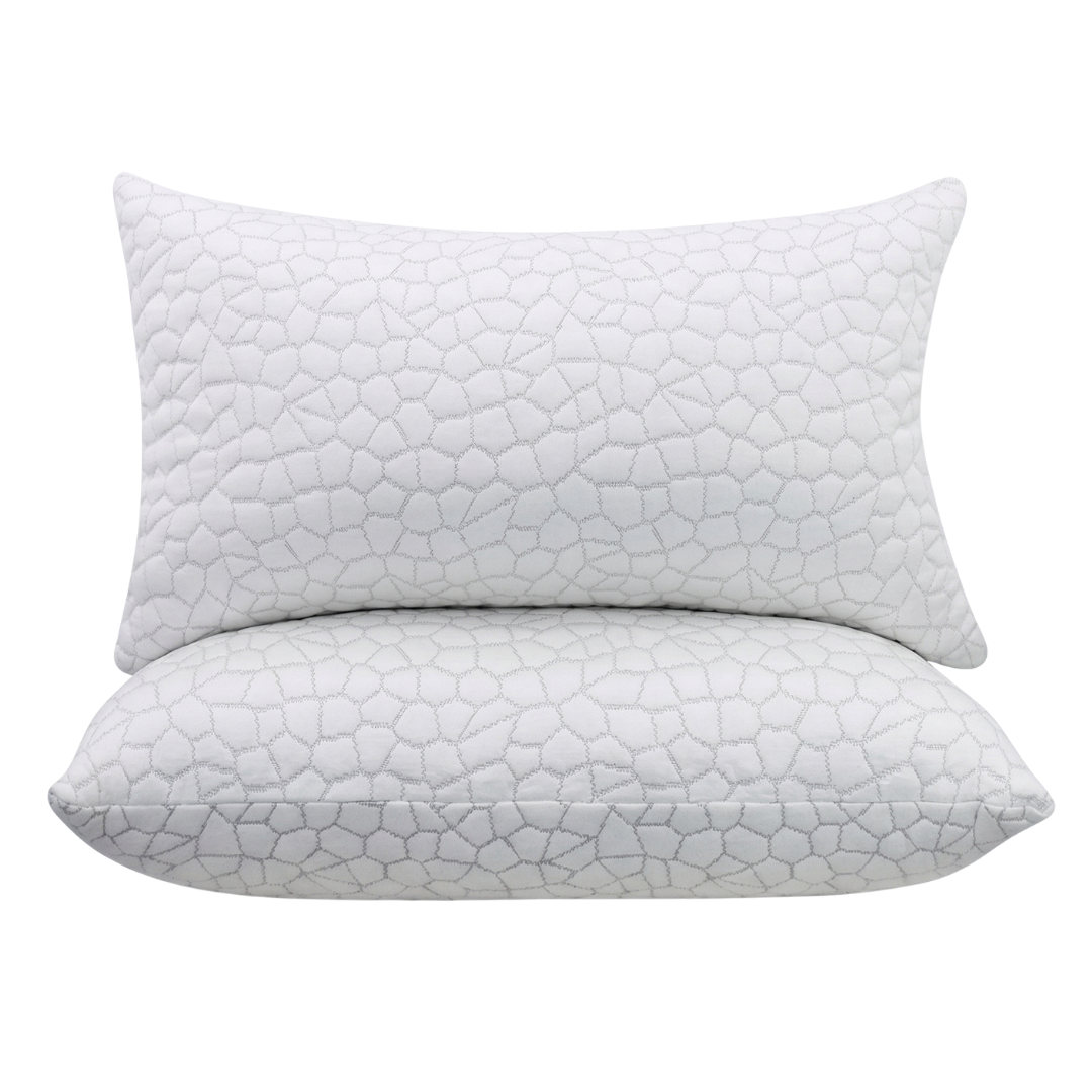 Memory Foam Bed Pillows with Adjustable Cooling Gel and Washable Cover