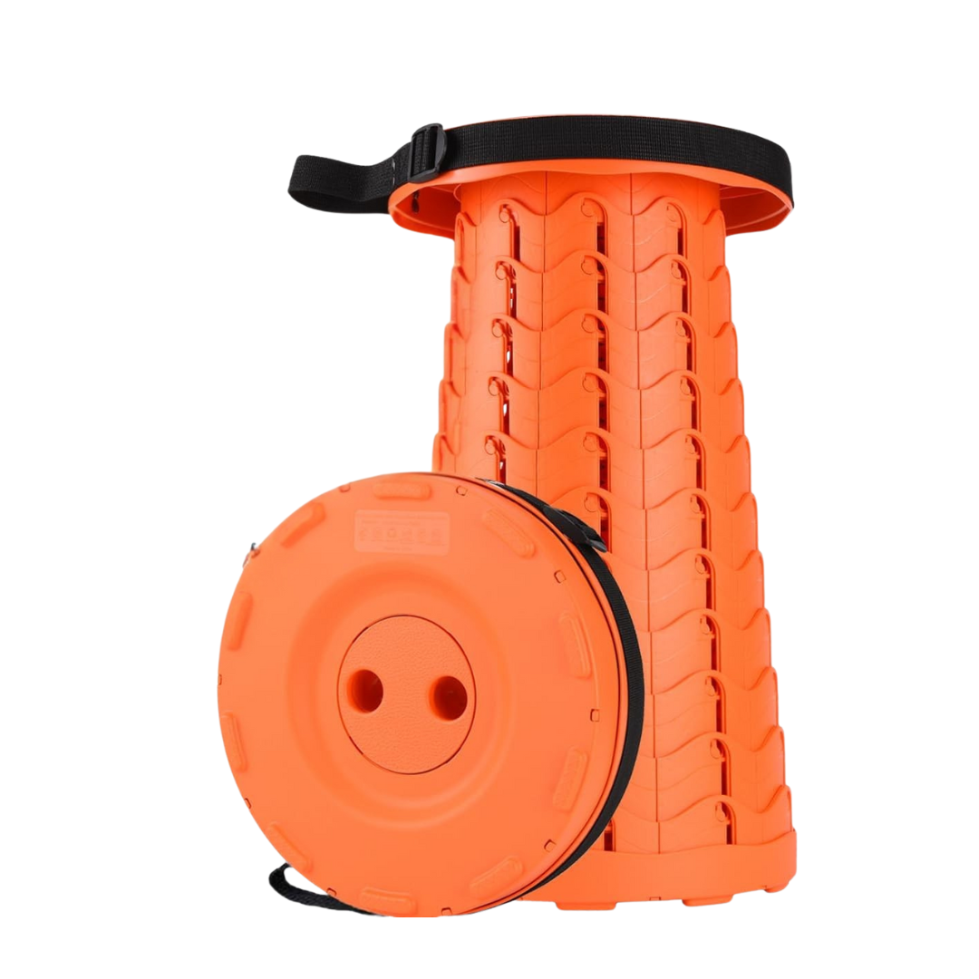 Telescopic Folding Stool for Travel, Hiking, and Camping – Adjustable