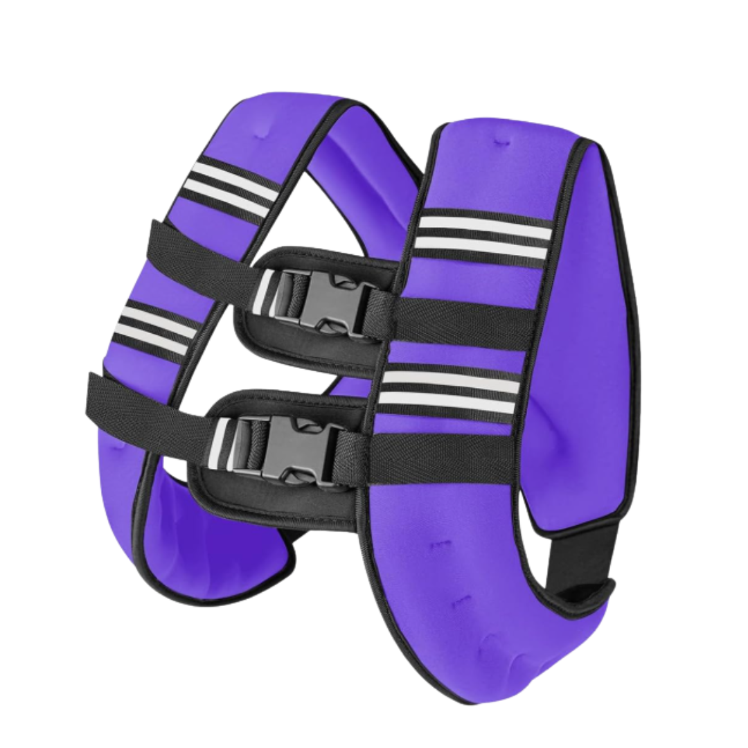 Reflective Striped Neoprene Weighted Vest with Adjustable Dual Straps