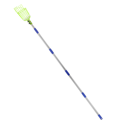 Telescoping Fruit Harvesting Pole with Basket Claw Made of Stainless Steel