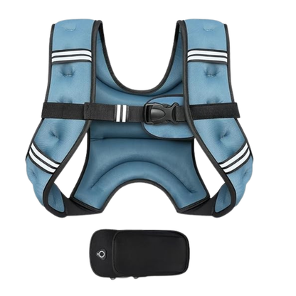 Reflective Strap Weighted Training Vest with Adjustable Fit and Removable Pouch